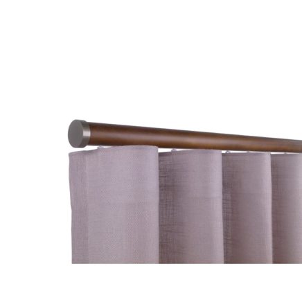 Kouvola 35 mm Wood Pole Set for 6 cm Wave Curtains Dark Oak