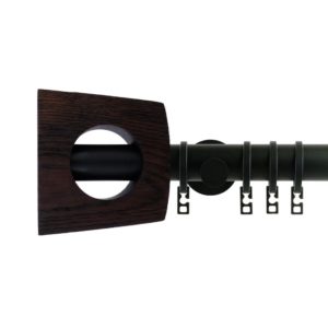 Zen 28 mm Brushed Zen Finial Steel Poles Set Double Bracket