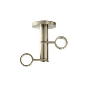 20/20mm Bracket-Double Ceiling, Solid Brass, Satin Nickel, 40/75mm to Ceiling