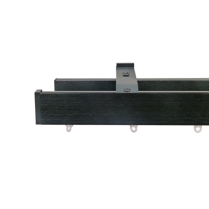 Now M51 40 x 18 mm Aluminum Poles Set Double Bracket for 6cm Wave Curtains Black