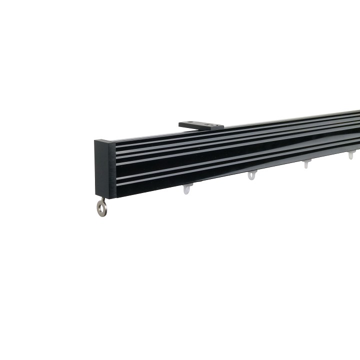 Now M52 40 x 18 mm Aluminum Poles Set Ceiling Bracket for 6cm Wave Curtains Black