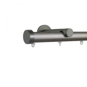 Oslo M82 28 mm Aluminum Poles Set Single Bracket for 6cm Wave Curtains Gunmetal