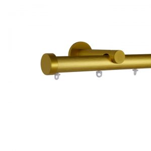 Oslo M82 28 mm Aluminum Poles Set Single Bracket for 6cm Wave Curtains Satin Gold
