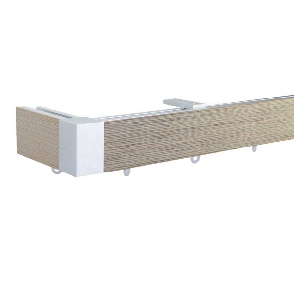 Icon M51 40 x 25 mm Aluminum Wood Facial Pole Set Ceiling Bracket for 6 cm Wave Curtains Textured Drift Wood Patent number: EP2514345