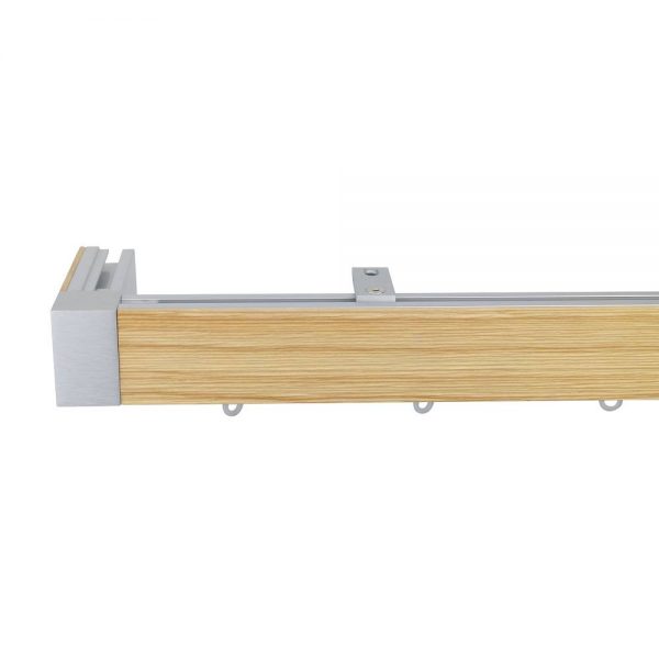 Icon M51 40 x 25 mm Aluminum Wood Facial Pole Set Ceiling Bracket for 6 cm Wave Curtains Textured Natural Patent number: EP2514345