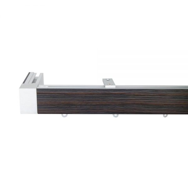 Icon M51 40 x 25 mm Aluminum Wood Facial Pole Set Ceiling Bracket for 6 cm Wave Curtains Textured Black Patent number: EP2514345