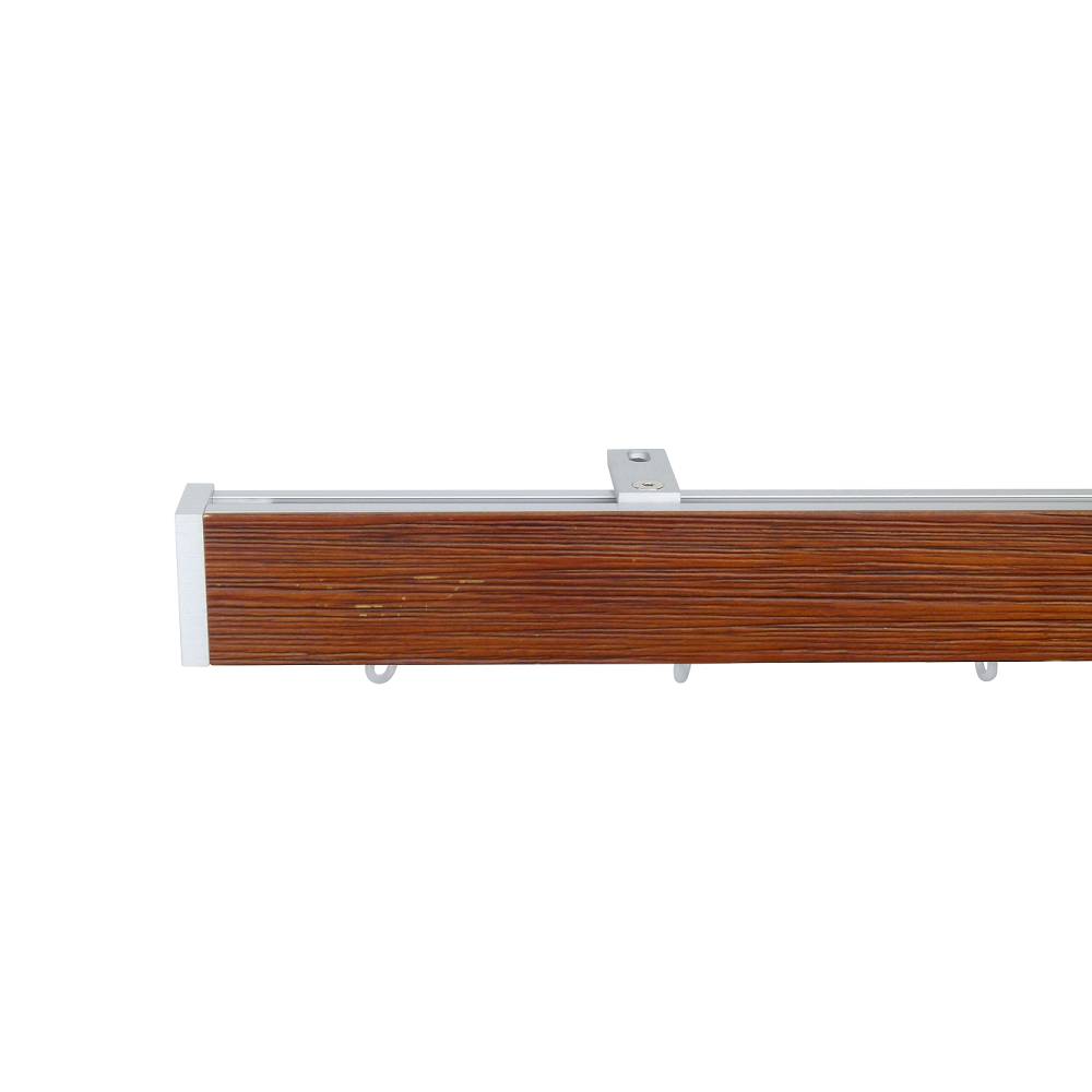 Icon M51 40 x 25 mmAluminum Wood Facial Pole Set Ceiling Bracket for 6 cm Wave Curtains Textured Dark Oak Patent number: EP2514345 2 Icon M51 40 x 25 mmAluminum Wood Facial Pole Set Ceiling Bracket for 6 cm Wave Curtains Textured Dark Oak Patent number: EP2514345